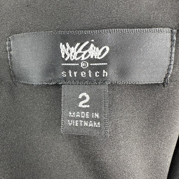Mossimo Stretch Shimmer Sheath Dress WMNS 2 Black Sleeveless Back Zip Slit Knee - Picture 5 of 6